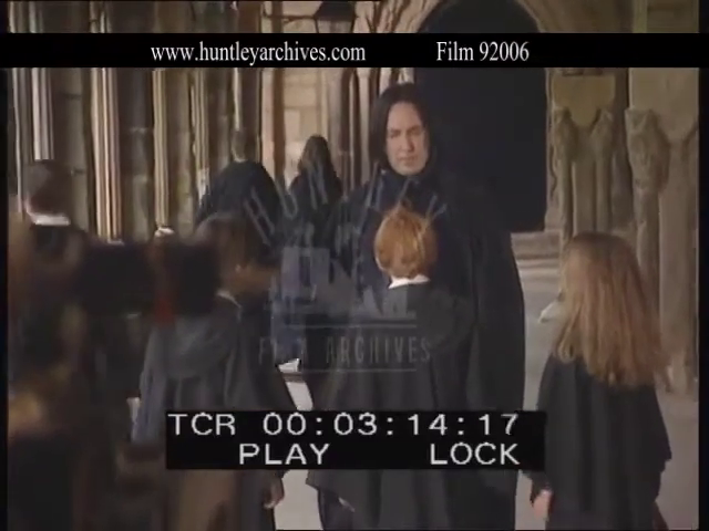 Behind the scenes by Huntley Film Archives : Snape in the Hogwarts corridor